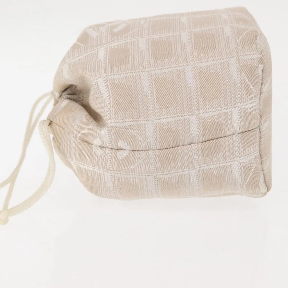 CHANEL New Travel Line Pouch Nylon Beige CC - Picture 4 of 16